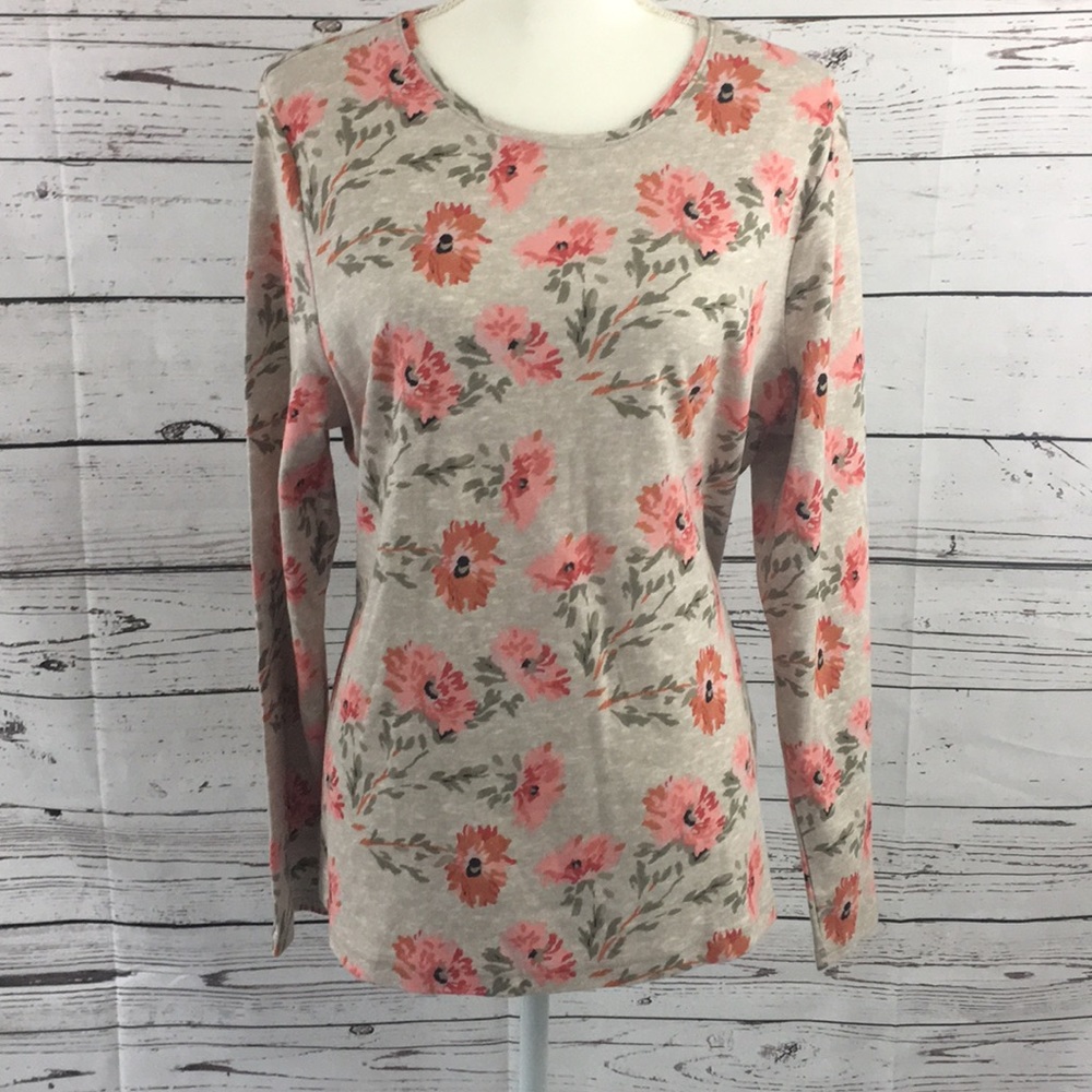 Croft & Barrow Classic Crewneck Floral Tee